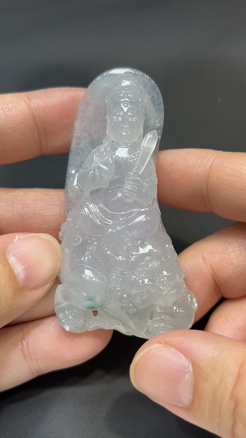 翡翠玉器精選 智光威儀・高品質翡翠文殊菩薩玉吊墜 編號# 430 1 翡翠玉器精選 智光威儀・高品質翡翠文殊菩薩玉吊墜 編號# 430