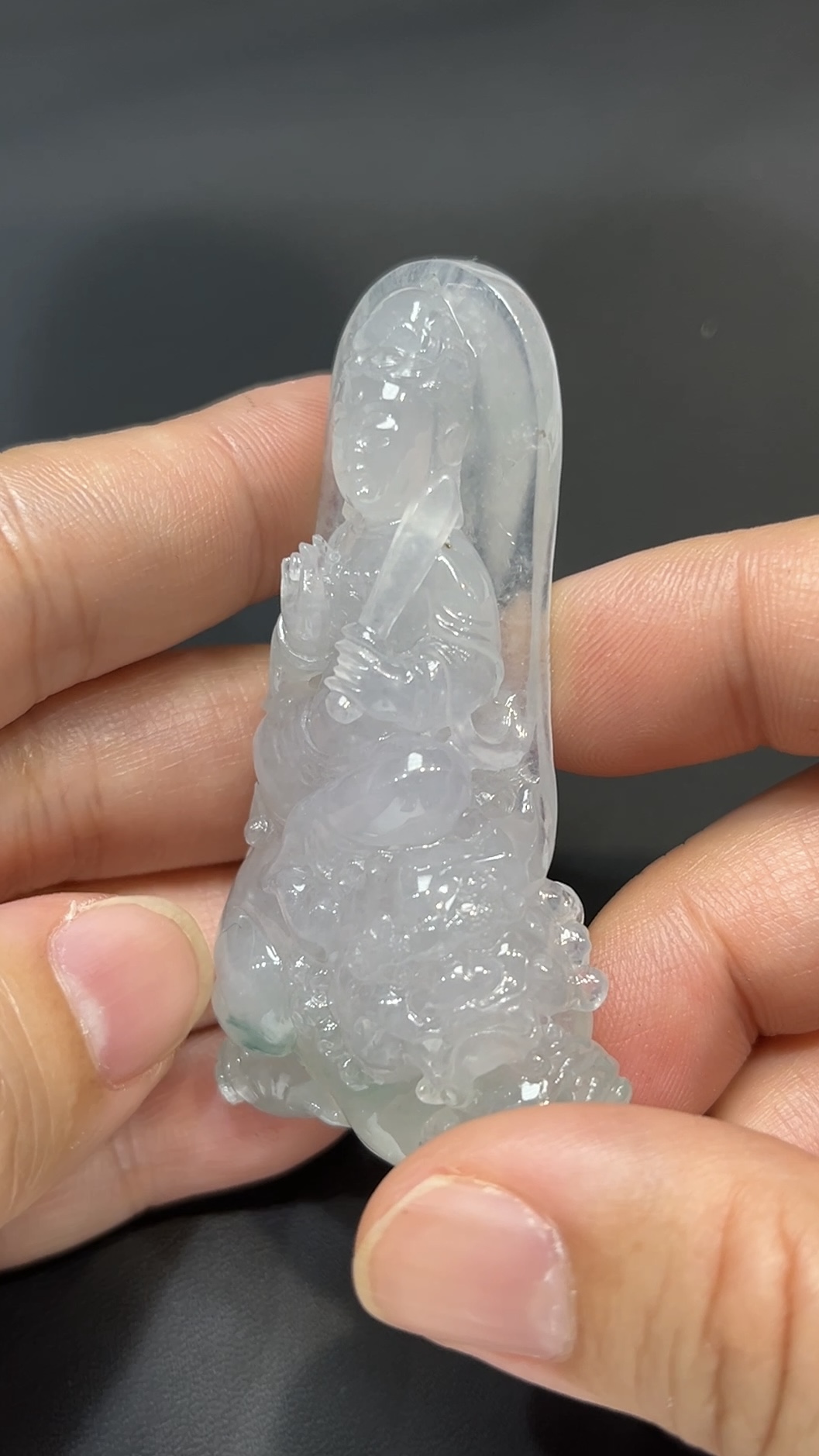 翡翠玉器精選 智光威儀・高品質翡翠文殊菩薩玉吊墜 編號# 430 3 翡翠玉器精選 智光威儀・高品質翡翠文殊菩薩玉吊墜 編號# 430 - Image 3