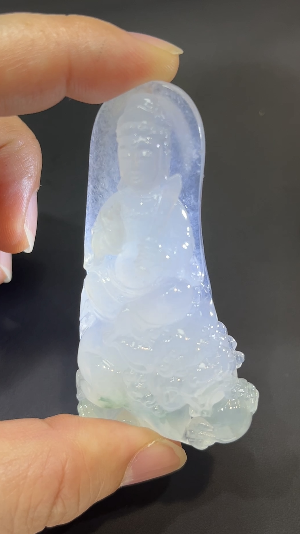 翡翠玉器精選 智光威儀・高品質翡翠文殊菩薩玉吊墜 編號# 430 9 翡翠玉器精選 智光威儀・高品質翡翠文殊菩薩玉吊墜 編號# 430 - Image 9