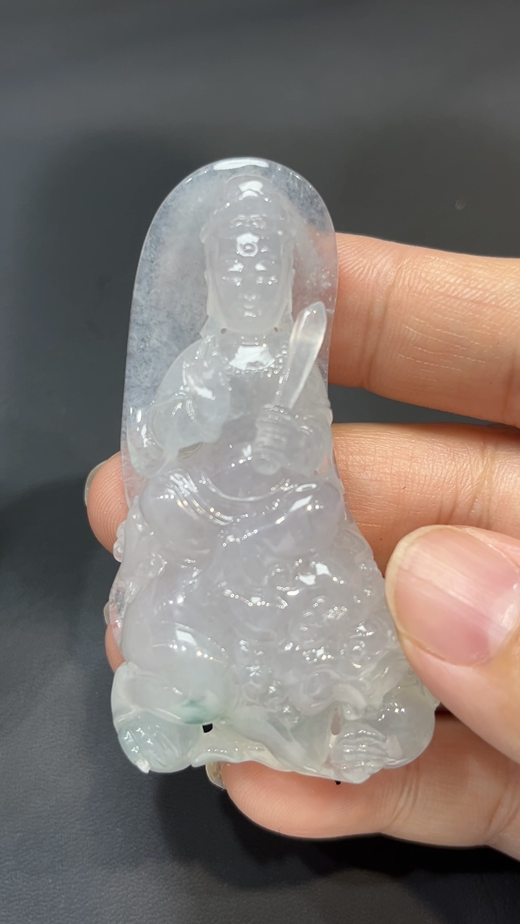 翡翠玉器精選 智光威儀・高品質翡翠文殊菩薩玉吊墜 編號# 430 8 翡翠玉器精選 智光威儀・高品質翡翠文殊菩薩玉吊墜 編號# 430 - Image 8