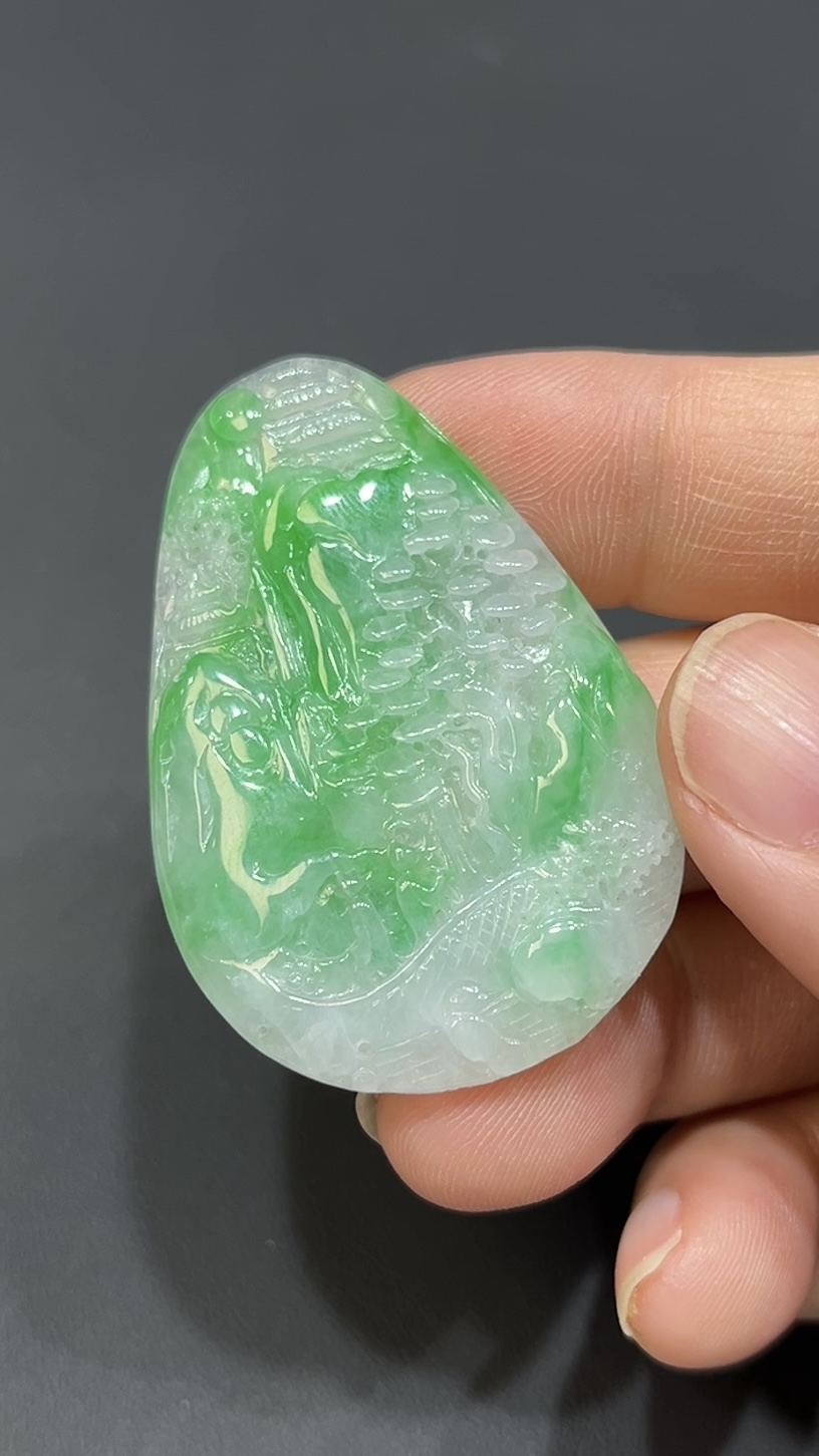 翡翠玉器精選 靜境山水・白底青雙面翡翠山水牌玉吊墜 編號# 432 6 翡翠玉器精選 靜境山水・白底青雙面翡翠山水牌玉吊墜 編號# 432 - Image 6