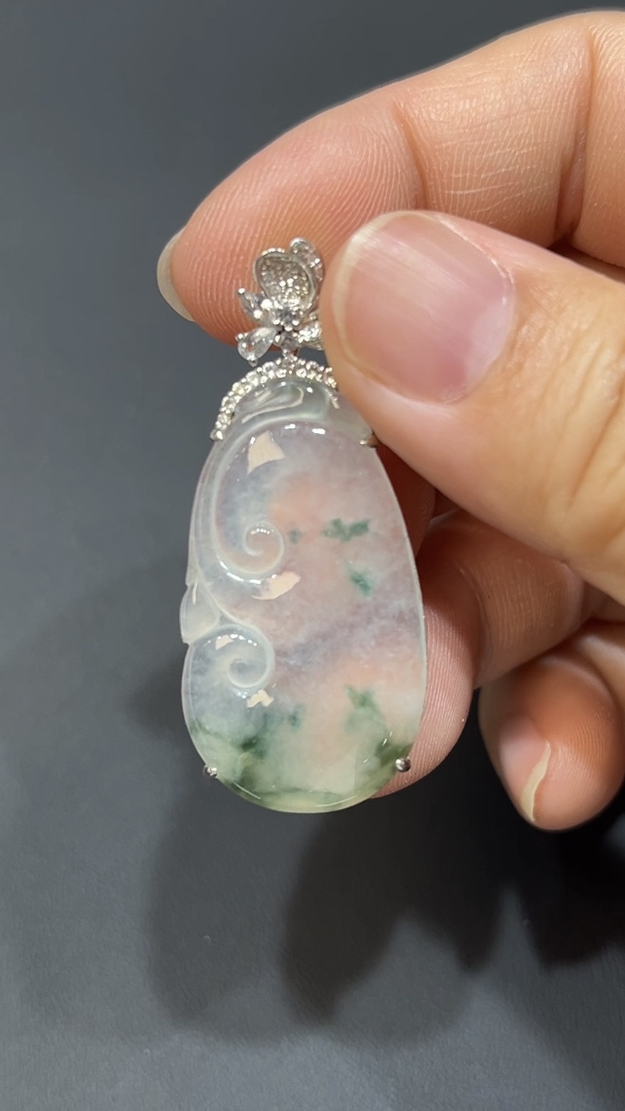 翡翠玉器精選 吉祥鎏金・翡翠如意配18K包鑲嵌玉吊墜 編號# 434 7 翡翠玉器精選 吉祥鎏金・翡翠如意配18K包鑲嵌玉吊墜 編號# 434 - Image 7