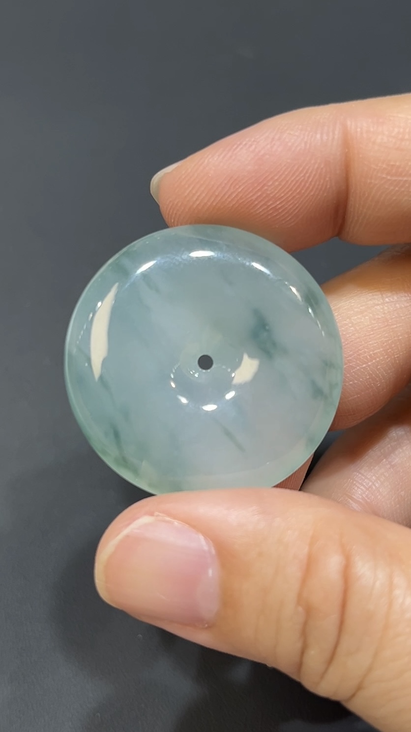 翡翠玉器精選 翠映祥光・飄綠花高品質翡翠平安扣 玉吊墜 編號 #436 4 翡翠玉器精選 翠映祥光・飄綠花高品質翡翠平安扣 玉吊墜 編號 #436 - Image 4