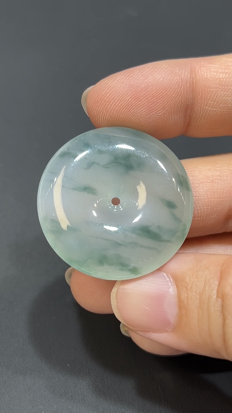 翡翠玉器精選 翠映祥光・飄綠花高品質翡翠平安扣 玉吊墜 編號 #436 7 翡翠玉器精選 翠映祥光・飄綠花高品質翡翠平安扣 玉吊墜 編號 #436 - Image 7