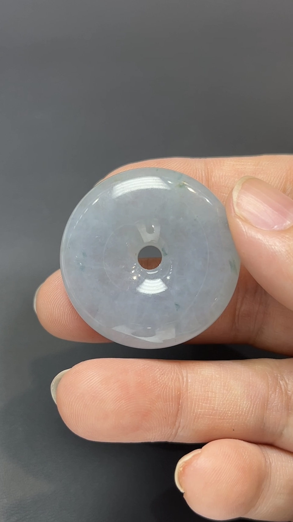 雪韻守心・天然飄綠花翡翠平安扣 #編號448 3 雪韻守心・天然飄綠花翡翠平安扣 #編號448 - Image 3