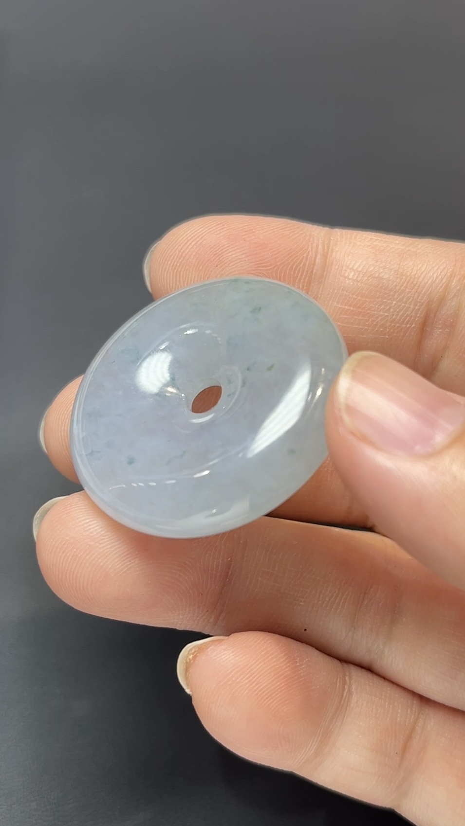 雪韻守心・天然飄綠花翡翠平安扣 #編號448 5 雪韻守心・天然飄綠花翡翠平安扣 #編號448 - Image 5