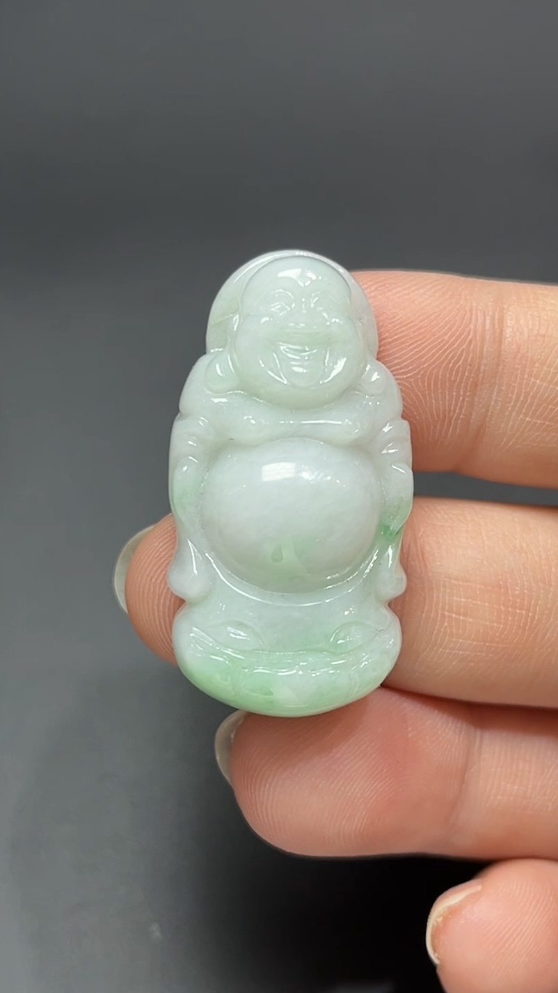 慧光立現・天然淺綠翡翠站立佛像吊墜 #編號452 8 慧光立現・天然淺綠翡翠站立佛像吊墜 #編號452 - Image 8