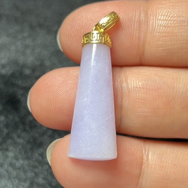 翡翠無事柱吊墜 靜心無憂・18K黃金鑲嵌 #編號457