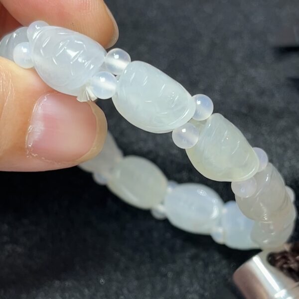 雕刻龜殼紋翡翠手串｜守護寓意 A 貨翡翠首選 #編號457