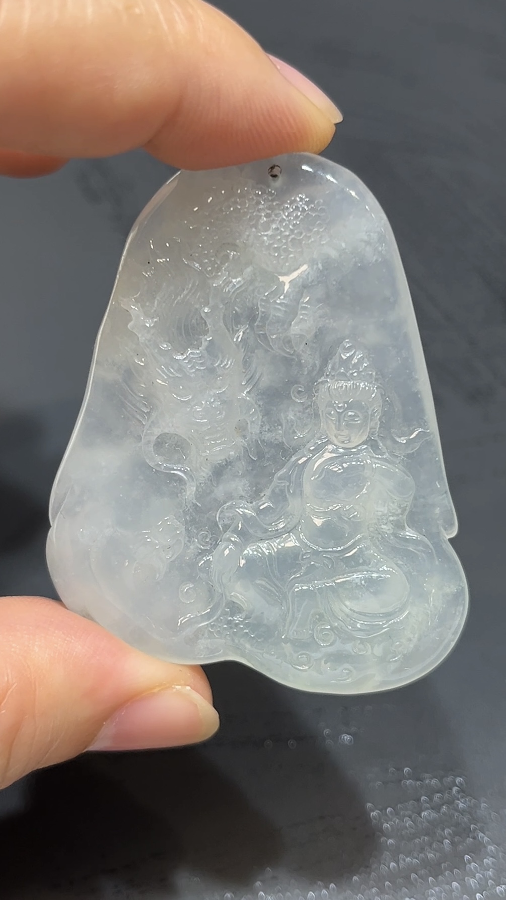 龍伴觀音翡翠吊墜|天然 A 貨雕刻精品 翡翠龍神守護玉器推薦 編號#471 5 龍伴觀音翡翠吊墜|天然 A 貨雕刻精品 翡翠龍神守護玉器推薦 編號#471 - Image 5