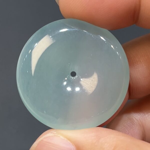 高質素翡翠平安扣｜天然玉器．淺綠底色．商品編號#472