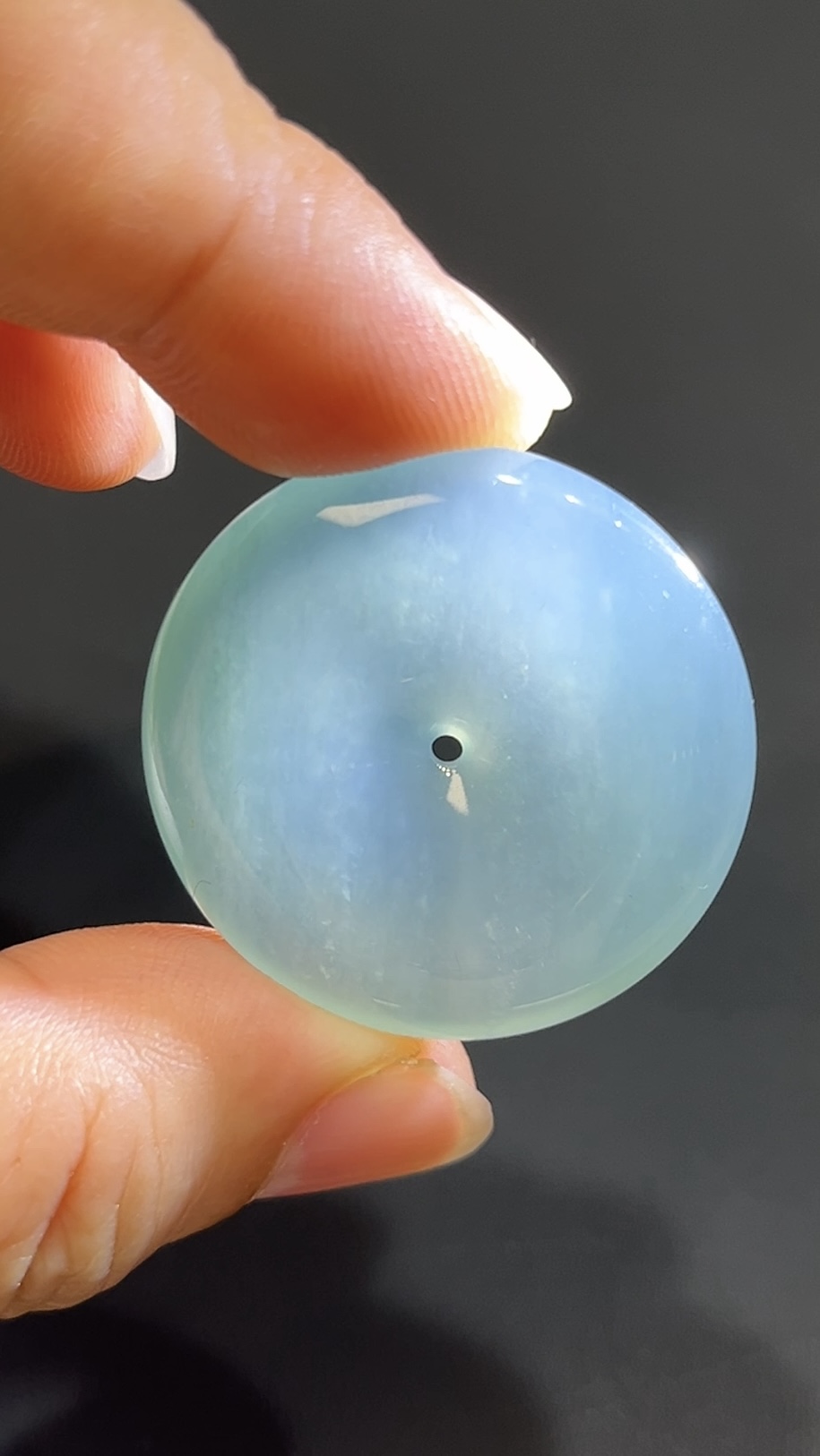 高質素翡翠平安扣|天然玉器.淺綠底色.商品編號#472 8 高質素翡翠平安扣|天然玉器.淺綠底色.商品編號#472 - Image 8