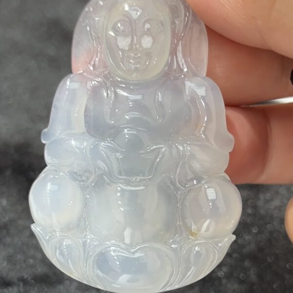 白色翡翠觀音吊墜｜天然 A 貨玉器 厚身精品 吉祥守護推薦 編號 #468