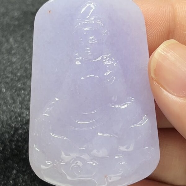 紫羅蘭粉調翡翠觀音吊墜｜靈性典雅設計｜天然A貨玉器｜商品編號#286
