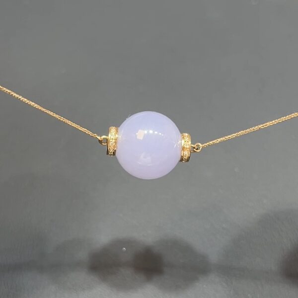 翡翠轉珠套鏈 18K黃金鑲嵌的高級鎖骨鏈 商品編號#486