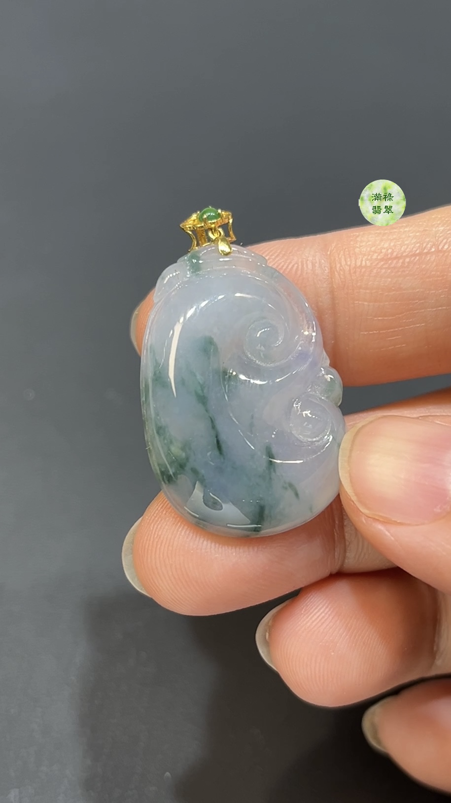 翡翠玉器精選 編號#401 紫翡如意・18K黃金典藏之美 如意吊墜 3 翡翠玉器精選 編號#401 紫翡如意・18K黃金典藏之美 如意吊墜 - Image 3