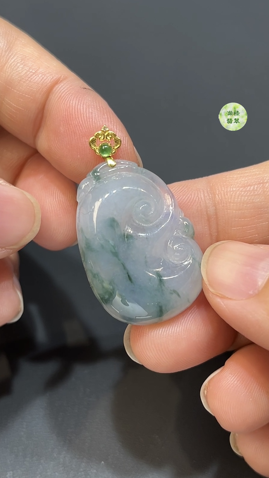 翡翠玉器精選 編號#401 紫翡如意・18K黃金典藏之美 如意吊墜 6 翡翠玉器精選 編號#401 紫翡如意・18K黃金典藏之美 如意吊墜 - Image 6