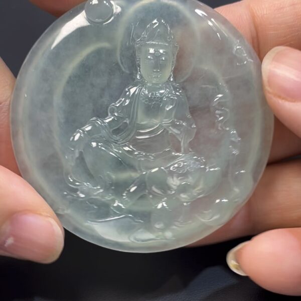 翡翠觀音｜ 高品質天然翡翠 × 盤腿而坐造型｜玉器莊嚴靈氣精品推薦 編號#499