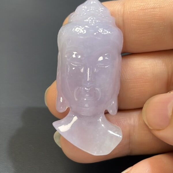 翡翠佛陀 #506｜紫羅蘭翡翠 × 佛陀頭部雕刻 × 靈性與藝術兼備玉器精品