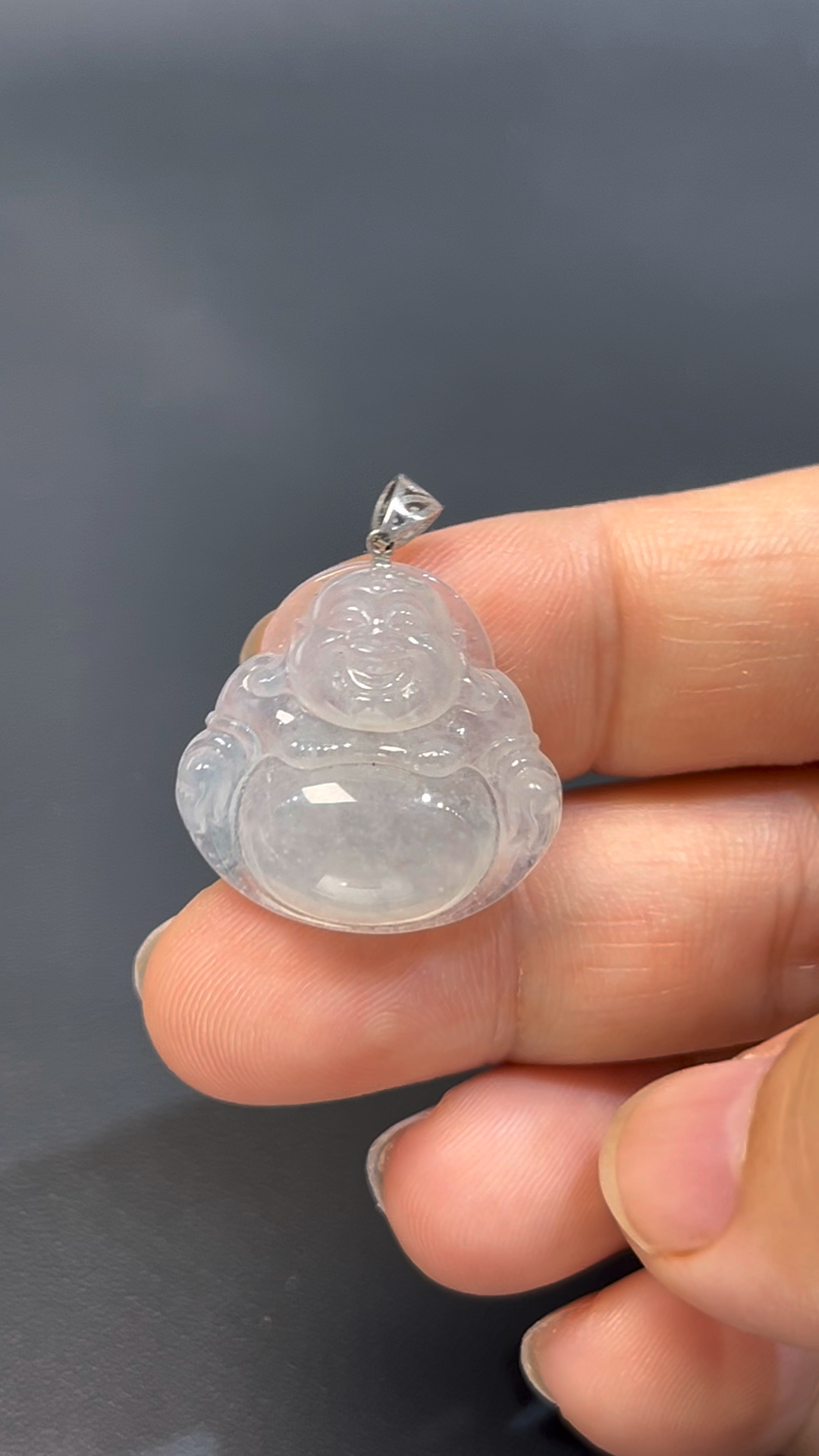 翡翠佛公 #507|白冰翡翠 × 小巧精美 × 18K白金扣設計玉器精品推薦 6 翡翠佛公 #507|白冰翡翠 × 小巧精美 × 18K白金扣設計玉器精品推薦 - Image 6