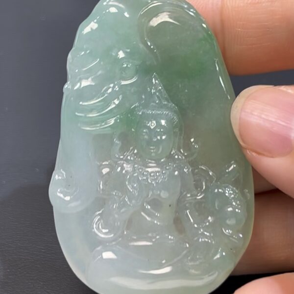 翡翠普賢菩薩 #509｜天然翡翠 × 六牙白象 × 智慧與行願的玉器佛像推薦