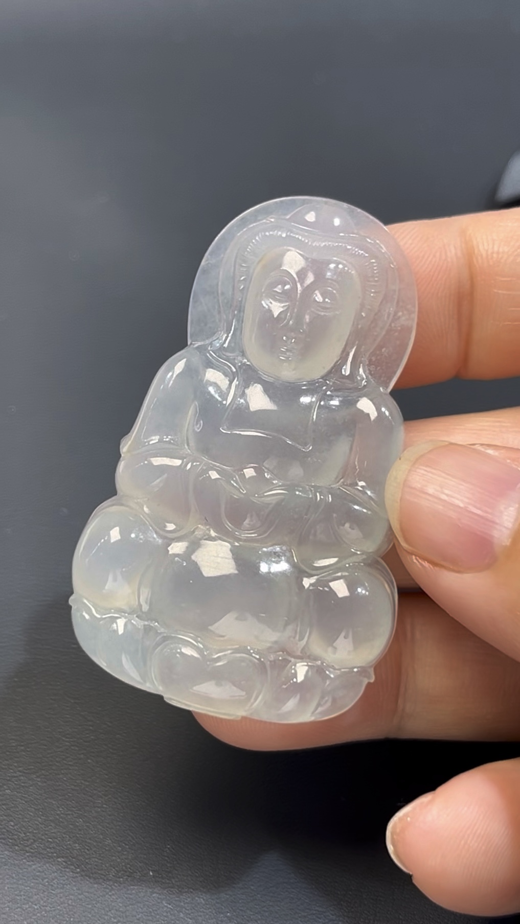 翡翠老坑種白冰觀音|品相完美 × 靈性守護 × 翡翠玉器推薦 #511 2 翡翠老坑種白冰觀音|品相完美 × 靈性守護 × 翡翠玉器推薦 #511 - Image 2