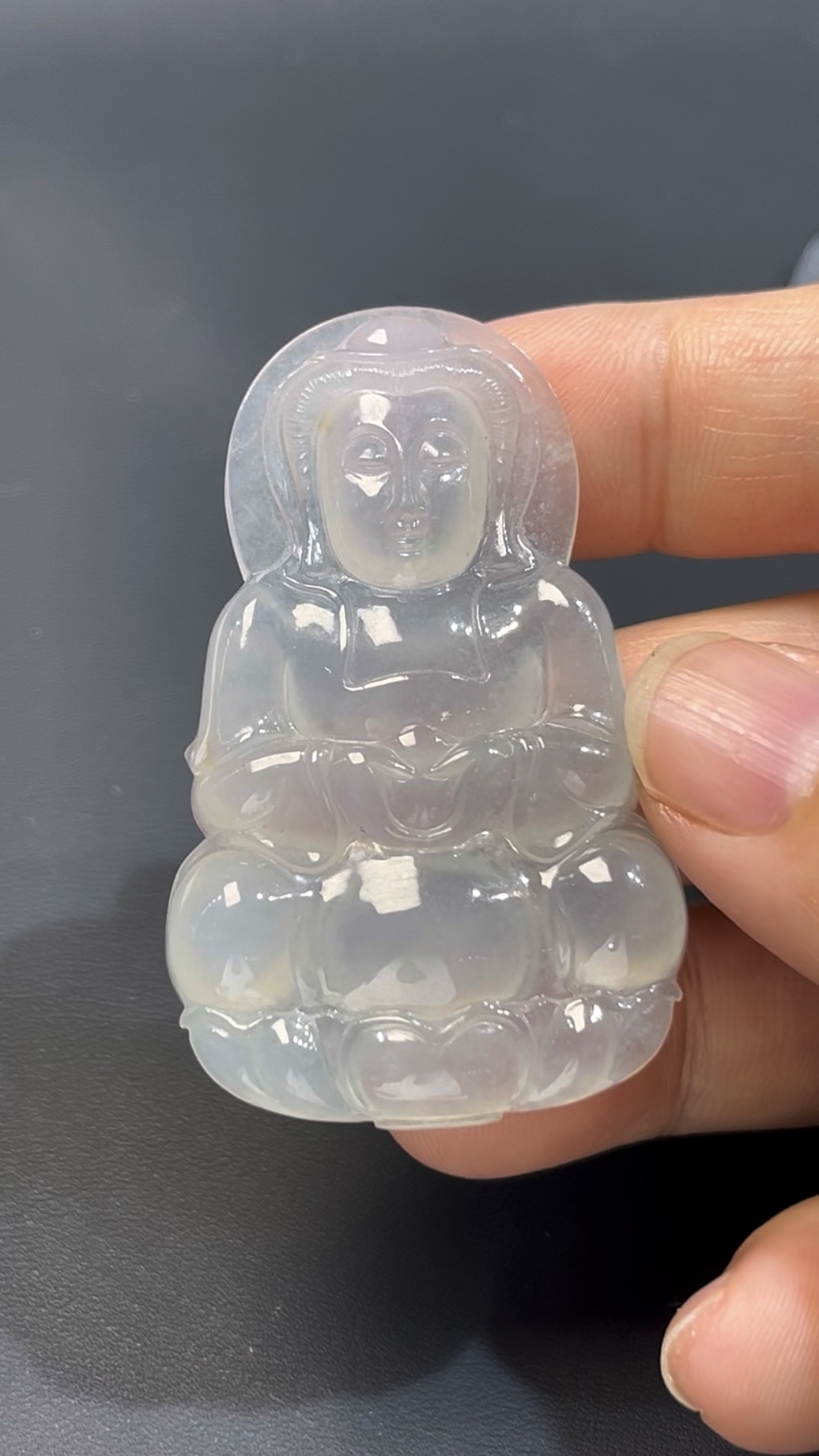 翡翠老坑種白冰觀音|品相完美 × 靈性守護 × 翡翠玉器推薦 #511 3 翡翠老坑種白冰觀音|品相完美 × 靈性守護 × 翡翠玉器推薦 #511 - Image 3
