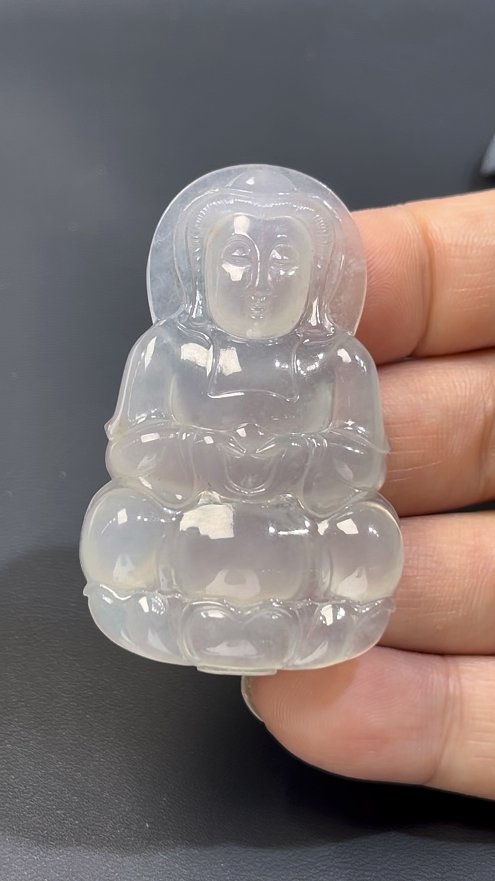翡翠老坑種白冰觀音|品相完美 × 靈性守護 × 翡翠玉器推薦 #511 5 翡翠老坑種白冰觀音|品相完美 × 靈性守護 × 翡翠玉器推薦 #511 - Image 5