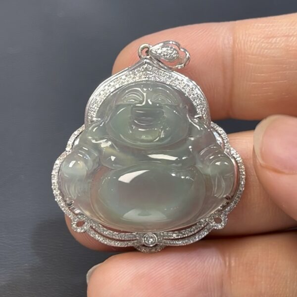 翡翠佛公｜冰透玉質 × 鑽石鑲嵌 × 尊貴守護推薦 #513
