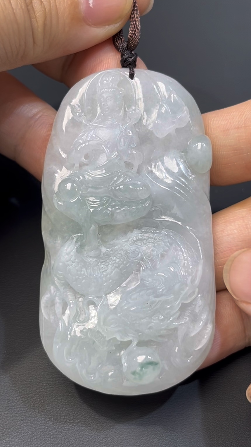 翡翠觀音騎龍|編號#530 立體雕刻 × 龍騰護法 × 靈性玉器 × 翡翠精品推薦 5 翡翠觀音騎龍|編號#530 立體雕刻 × 龍騰護法 × 靈性玉器 × 翡翠精品推薦 - Image 5