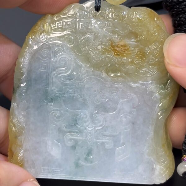 黃翡翡翠 · 仿古龍獸吊墜 · 編號#567 · 龍騰古韻 × 能量守護 × 收藏精品