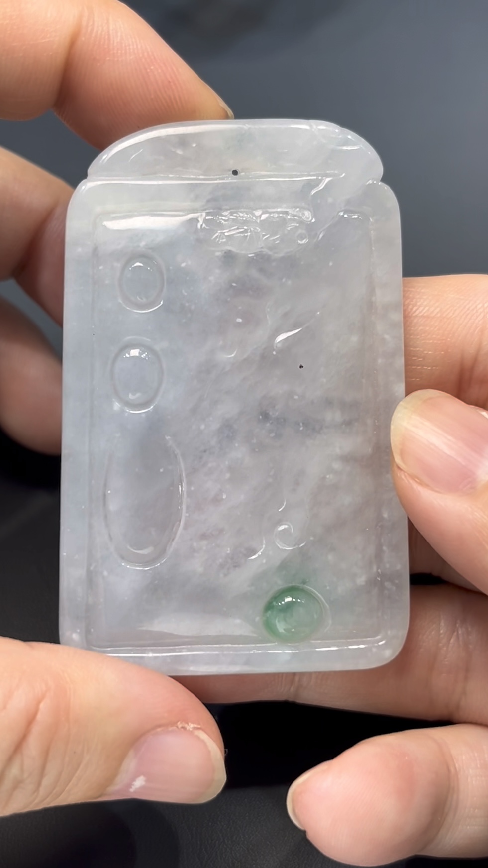 天然翡翠觀音龍牌|立體雕刻|編號#576|站姿觀音守護龍氣 6 天然翡翠觀音龍牌|立體雕刻|編號#576|站姿觀音守護龍氣 - Image 6