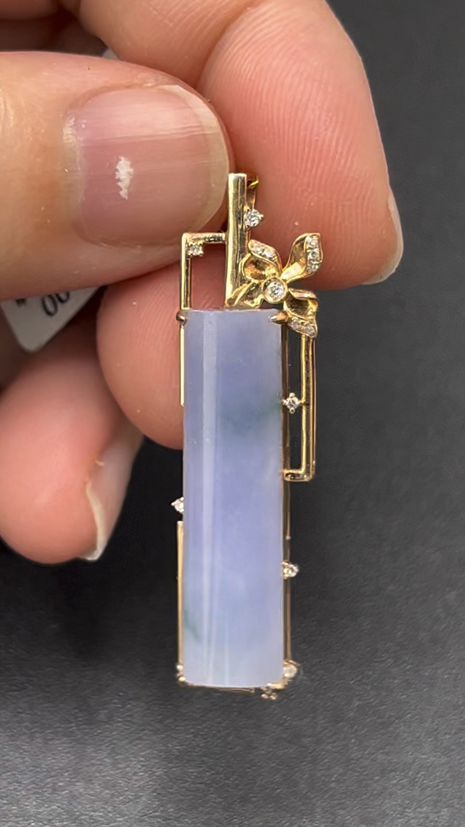 翡翠竹節吊墜|18K黃金幾何扣 × 節節高升寓意|編號 #607 2 翡翠竹節吊墜|18K黃金幾何扣 × 節節高升寓意|編號 #607 - Image 2