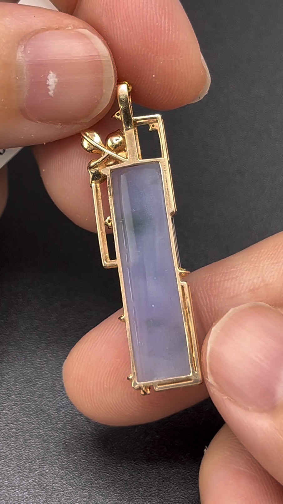 翡翠竹節吊墜|18K黃金幾何扣 × 節節高升寓意|編號 #607 5 翡翠竹節吊墜|18K黃金幾何扣 × 節節高升寓意|編號 #607 - Image 5