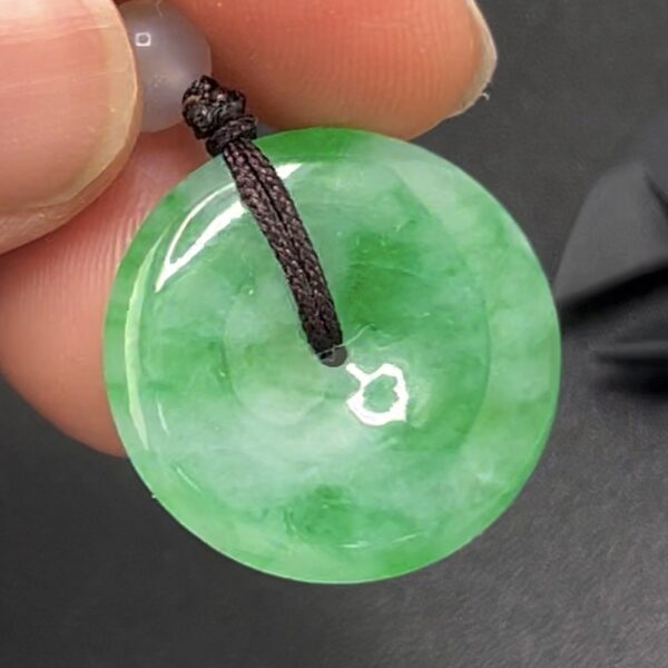 種質佳翡翠平安扣｜天然綠色圓形玉飾 編號#612 吉祥守護