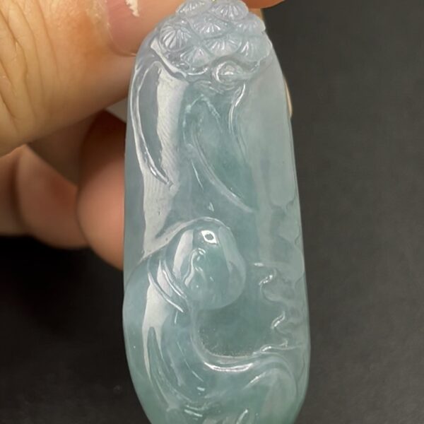 翡翠紫羅蘭悟道 編號#619 靜心造型 稀有玉種 收藏開運首選