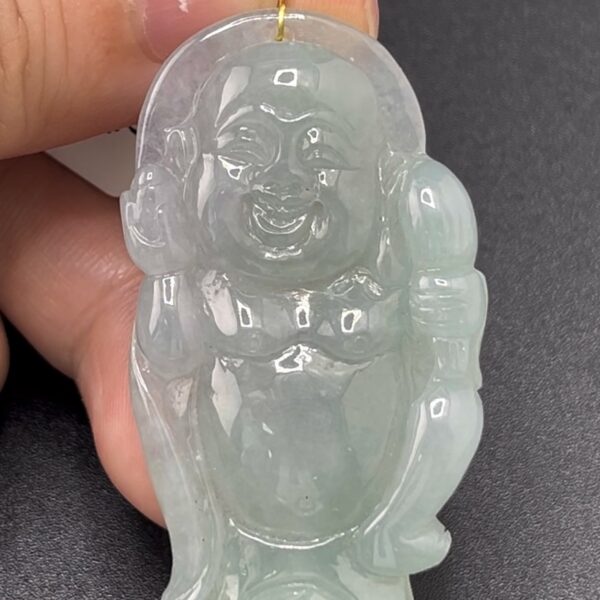 翡翠佛公吊墜 編號#621 大頭面善 香港舊工風格 福氣守護首選