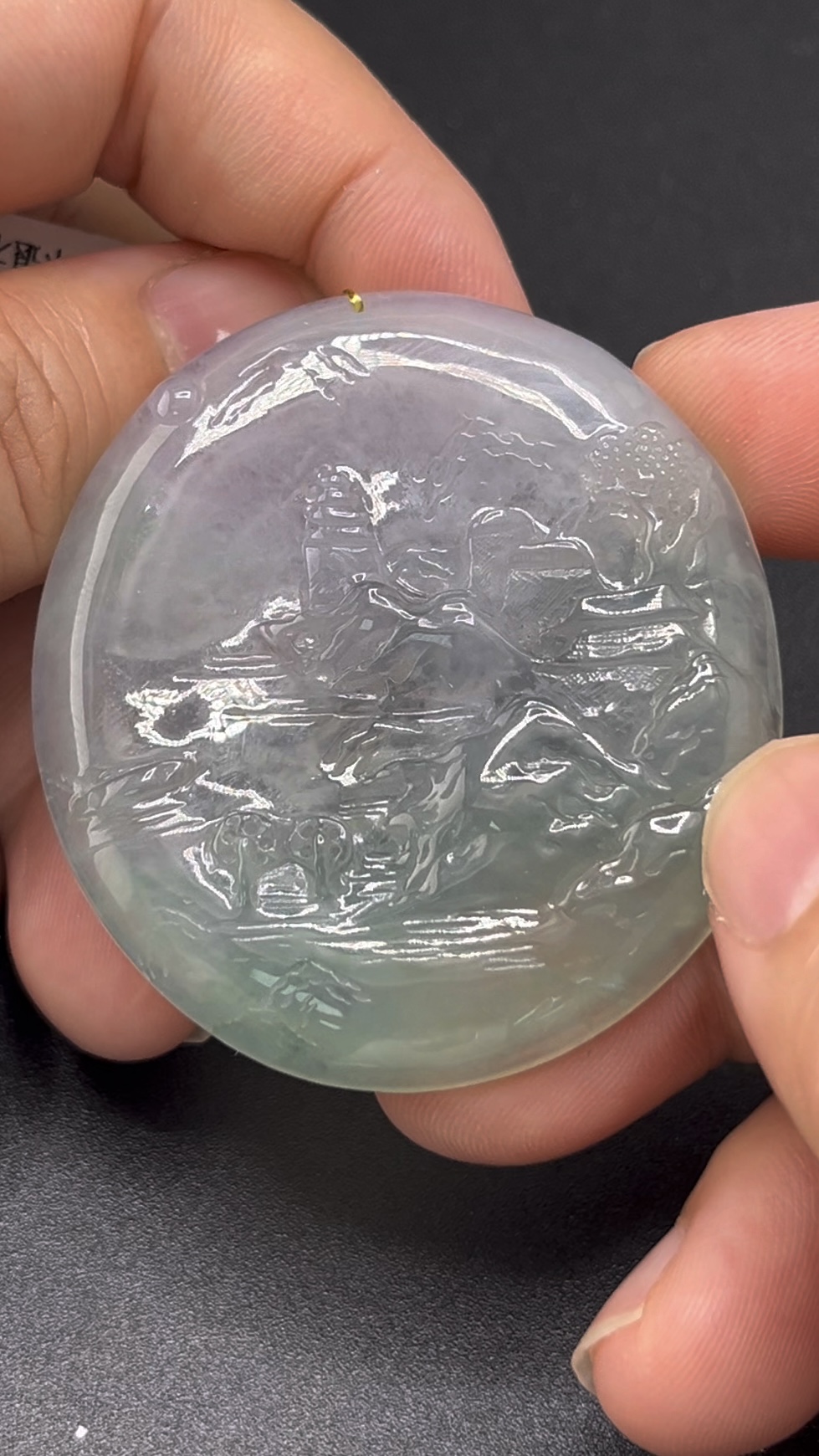 翡翠山水牌吊墜 編號#623 天然玉料 雕工細緻 東方美學 收藏首選 2 翡翠山水牌吊墜 編號#623 天然玉料 雕工細緻 東方美學 收藏首選 - Image 2