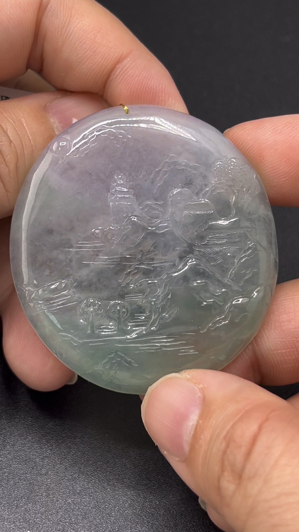 翡翠山水牌吊墜 編號#623 天然玉料 雕工細緻 東方美學 收藏首選 3 翡翠山水牌吊墜 編號#623 天然玉料 雕工細緻 東方美學 收藏首選 - Image 3