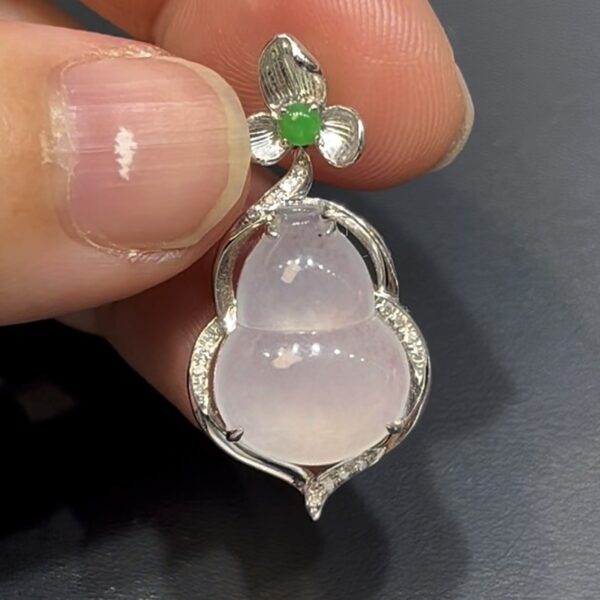 翡翠葫蘆造型｜白金鑲嵌設計｜吉祥開運精品 編號#626