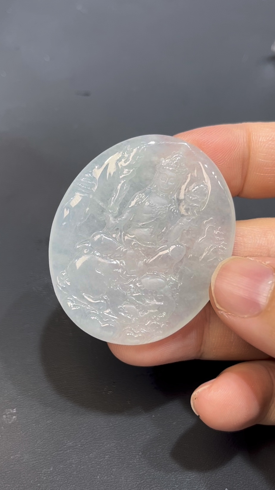 翡翠文殊菩薩吊墜 天然A貨玉雕 質地細膩 雕工精緻 佛教珠寶推薦 編號#635 4 翡翠文殊菩薩吊墜 天然A貨玉雕 質地細膩 雕工精緻 佛教珠寶推薦 編號#635 - Image 4