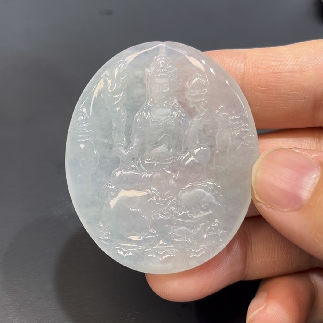 翡翠文殊菩薩吊墜 天然A貨玉雕 質地細膩 雕工精緻 佛教珠寶推薦 編號#635 1 翡翠文殊菩薩吊墜 天然A貨玉雕 質地細膩 雕工精緻 佛教珠寶推薦 編號#635