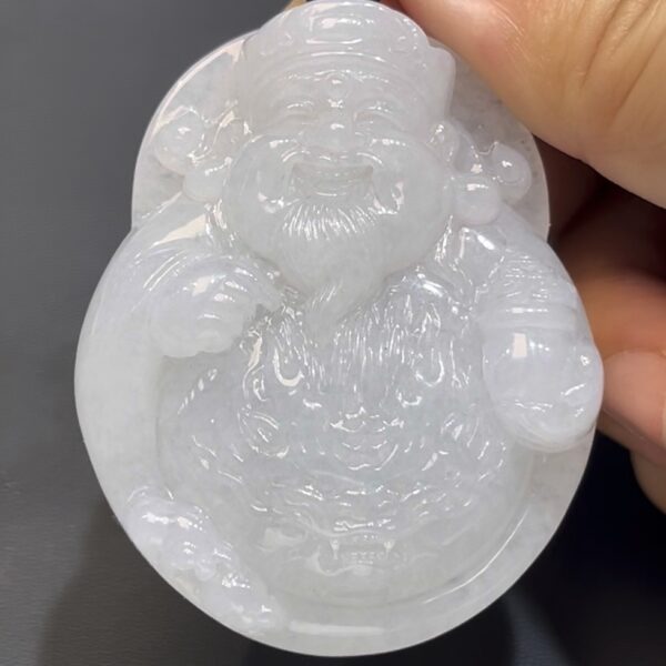 翡翠財神吊墜 編號#652｜玉質細膩如脂｜立體雕刻造型｜招財寓意 收藏首選