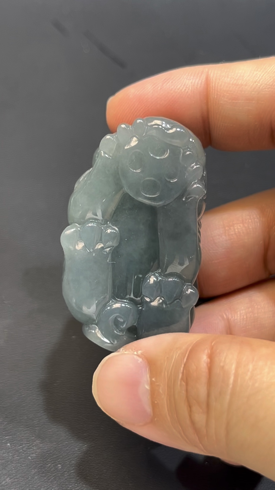 翡翠貔貅吊墜 編號#657|立體雕刻|淺藍至灰藍漸層|招財守護 收藏首選 7 翡翠貔貅吊墜 編號#657|立體雕刻|淺藍至灰藍漸層|招財守護 收藏首選 - Image 7