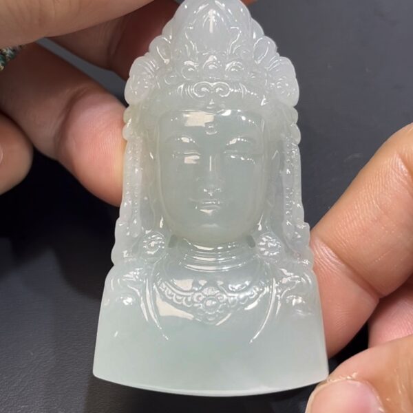 翡翠觀音頭像吊墜 編號#659｜精雕細琢 線條到位｜天然玉料 慈悲守護 收藏首選