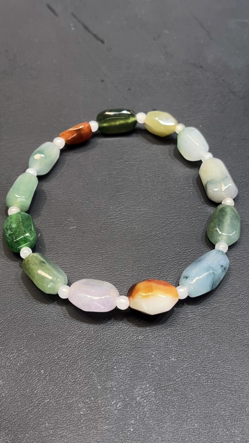 翡翠多寶手串 編號#666|不規則造型 多色碰撞|天然玉料 個性設計 收藏首選 1 翡翠多寶手串 編號#666|不規則造型 多色碰撞|天然玉料 個性設計 收藏首選