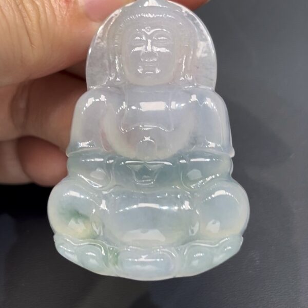 天然翡翠觀音吊墜 編號#675｜厚裝雕刻｜通透玉質｜慈悲守護 開運精品