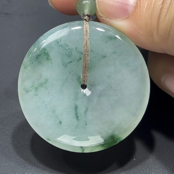 翡翠平安扣 編號#703｜飄綠花 × 冰透好種水｜吉祥寓意 限量收藏推薦