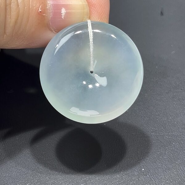 翡翠平安扣 編號#704｜白冰老坑種 × 起熒光｜高雅靈性 限量收藏推薦