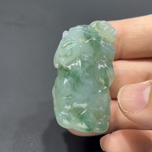 翡翠貔貅｜飄綠花老坑種 × 飽滿厚實造型｜招財辟邪翡翠吊墜推薦 #707